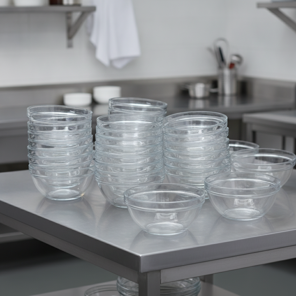 Toughened Glass Chef's Bowls 126ml for Food Preparation (Pack of 36)