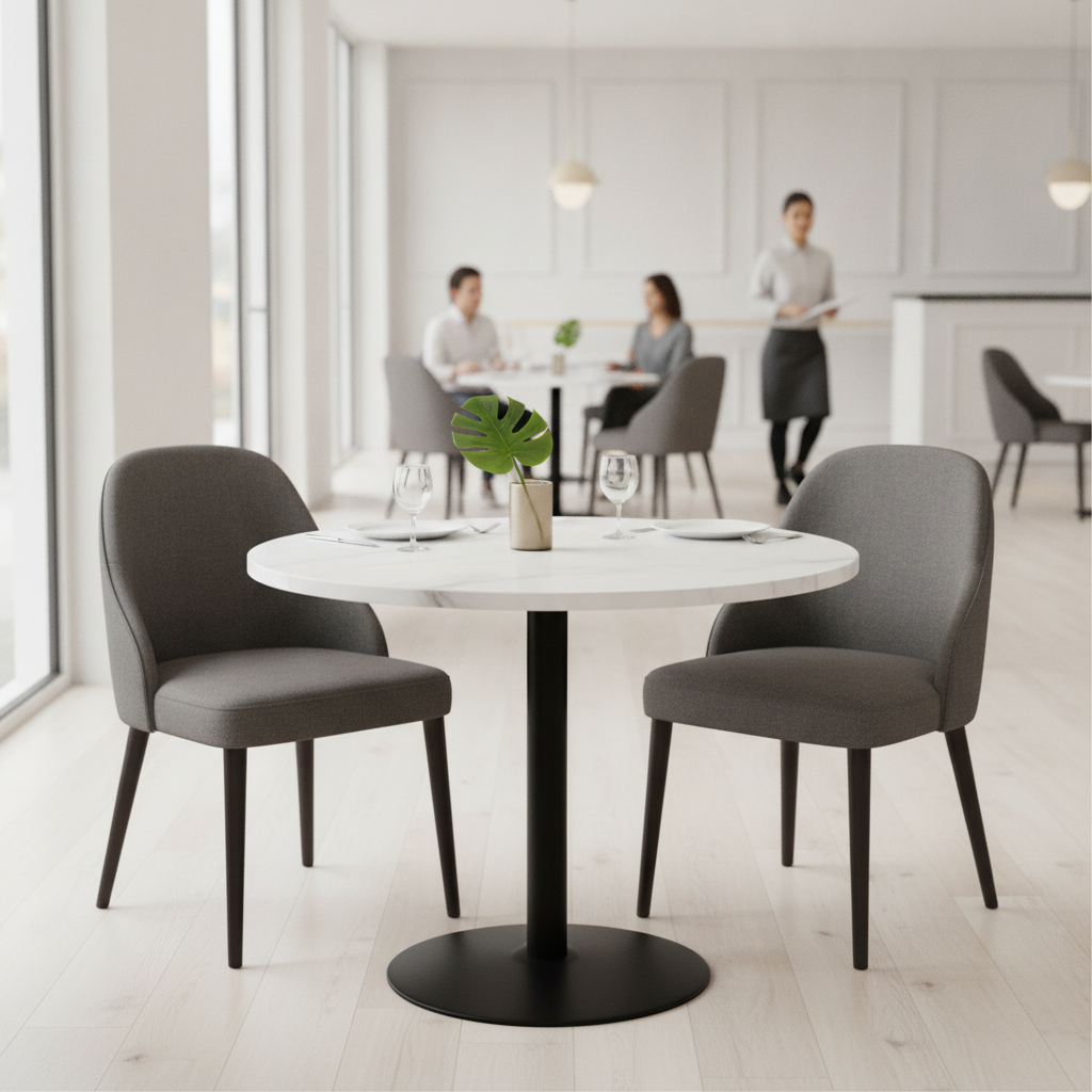 High Density Woodchip Round Table Top 600mm for Dining Areas