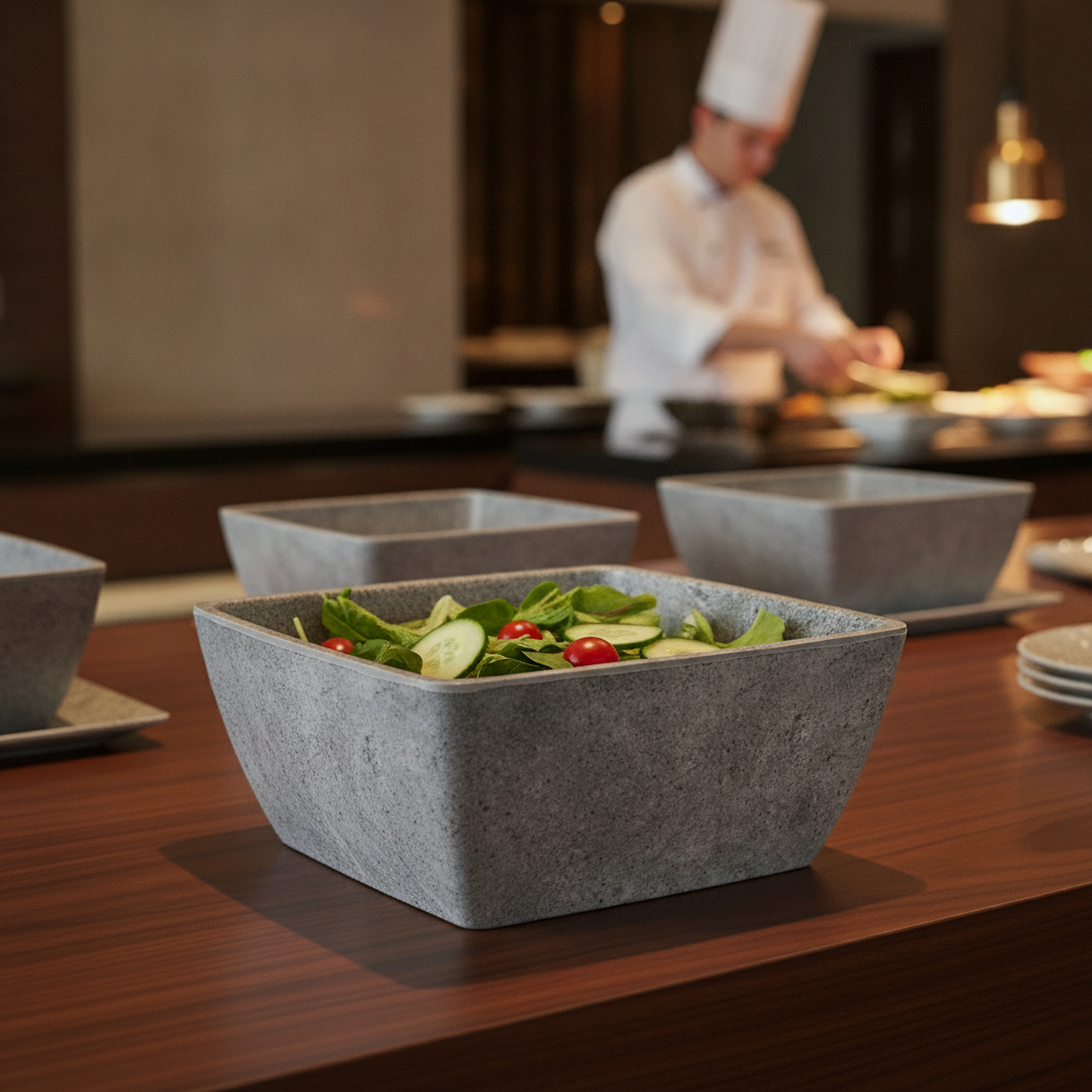 Melamine Square Bowl 1.5L for Buffet Service