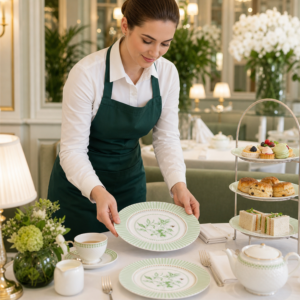 Hand-Painted Plates 300mm Ceramic for Afternoon Tea (Pack of 12)