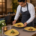 Triangular Plates 265mm Mustard Vitrified Ceramic for Dining (Pack of 12)