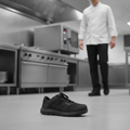 Recycled Polyester Safety Trainers Black for Hospitality Staff