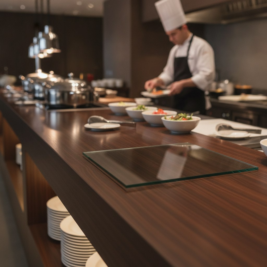 Clear Glass Tile Insert 356mm for Buffet Presentations