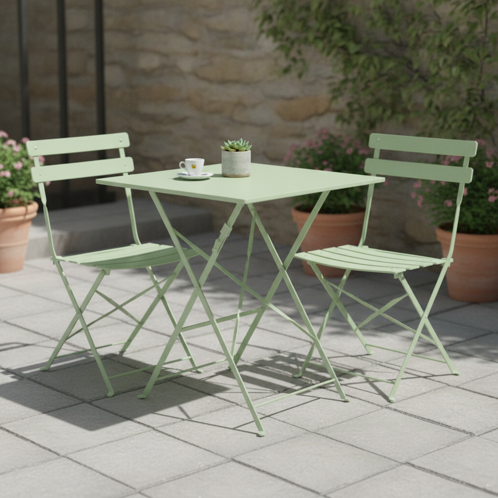 Powder Coated Steel Square Table 600mm for Indoor & Outdoor Use