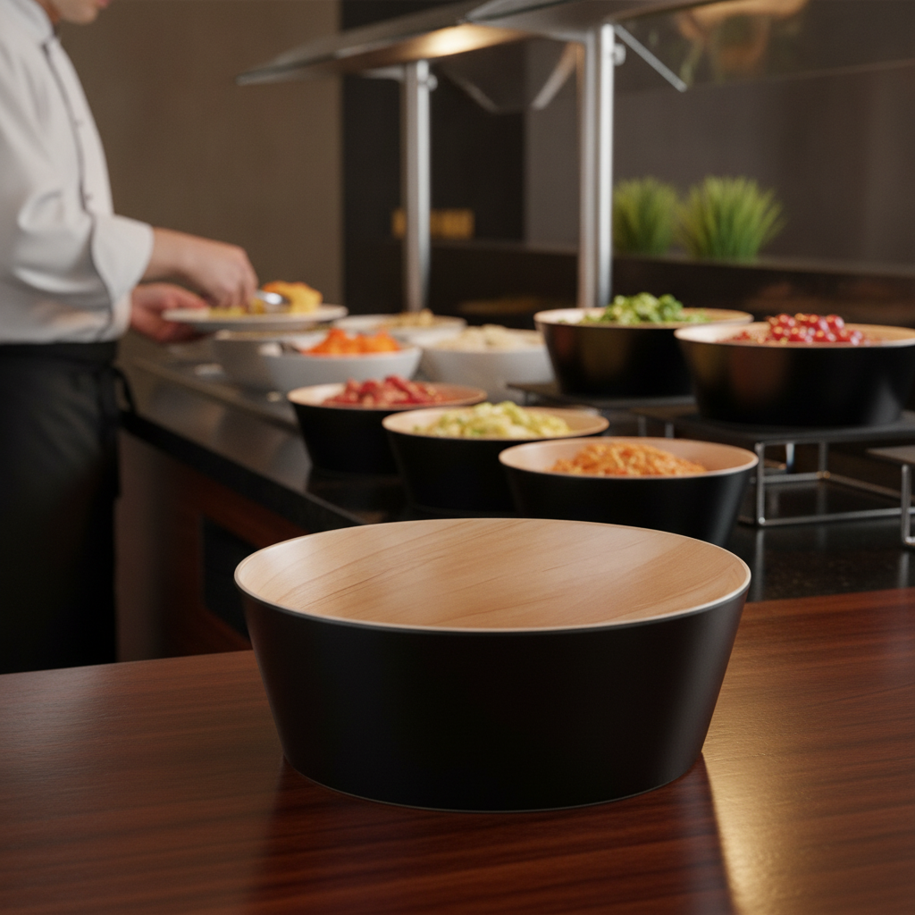 Melamine Black Bowl 3.4L for Buffets