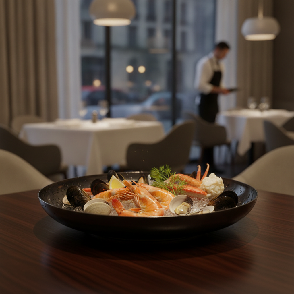 Stainless Steel Seafood Serving Bowl 295mm for Elegant Dining