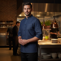 Denim Chef Shirt for Urban Cafés & Gastropubs