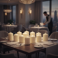 Wax Ivory Pillar Candles 3in for Elegant Dining (Pack of 12)