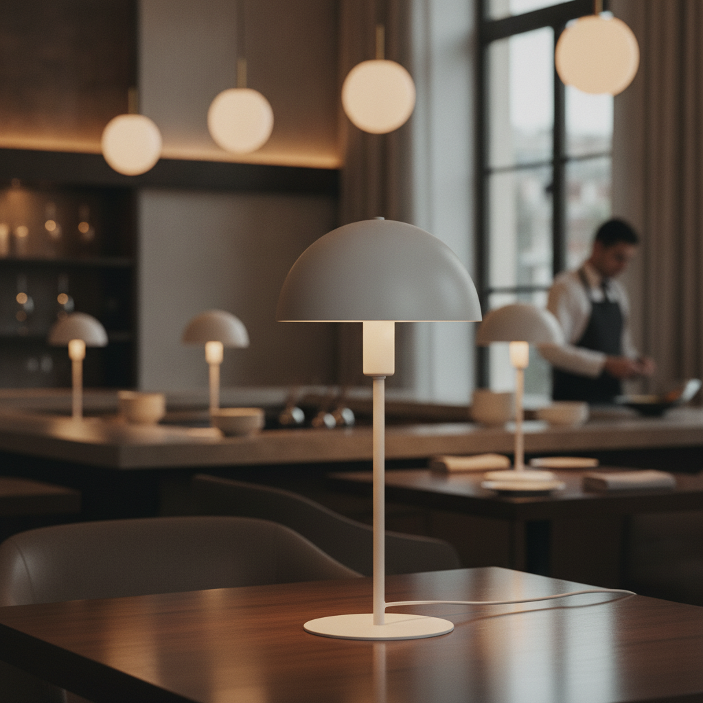 Metal White Indoor Table Lamp 400mm for Modern Spaces