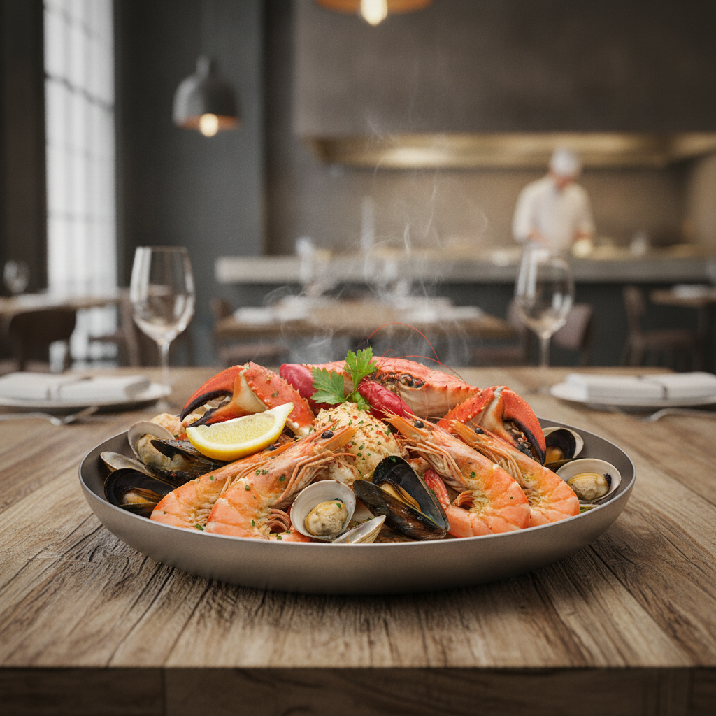 Stainless Steel Seafood Serving Bowl 295mm for Elegant Dining