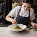 Deep Coupe Plates 220mm White Vitrified Ceramic for Commercial Catering (Pack of 12)