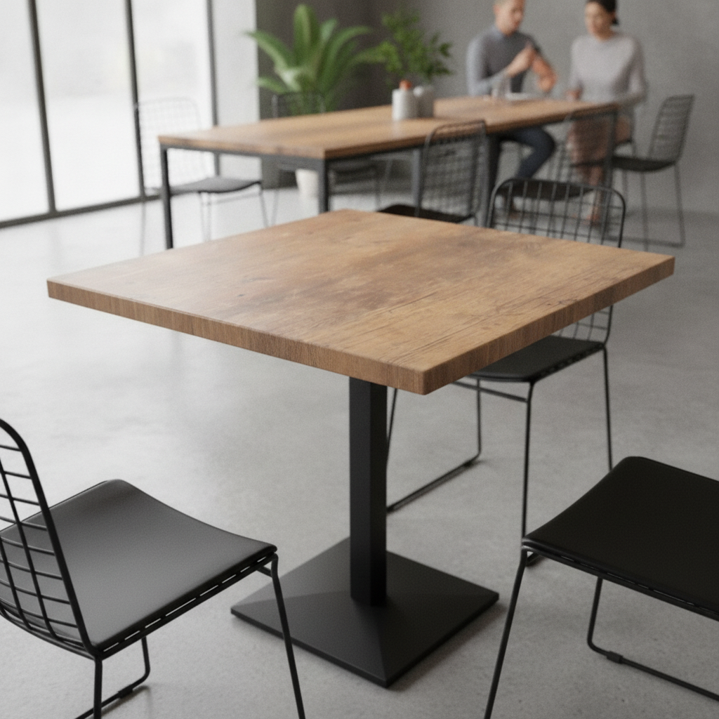 High Density Woodchip Square Table Top 800mm for Cafés & Restaurants