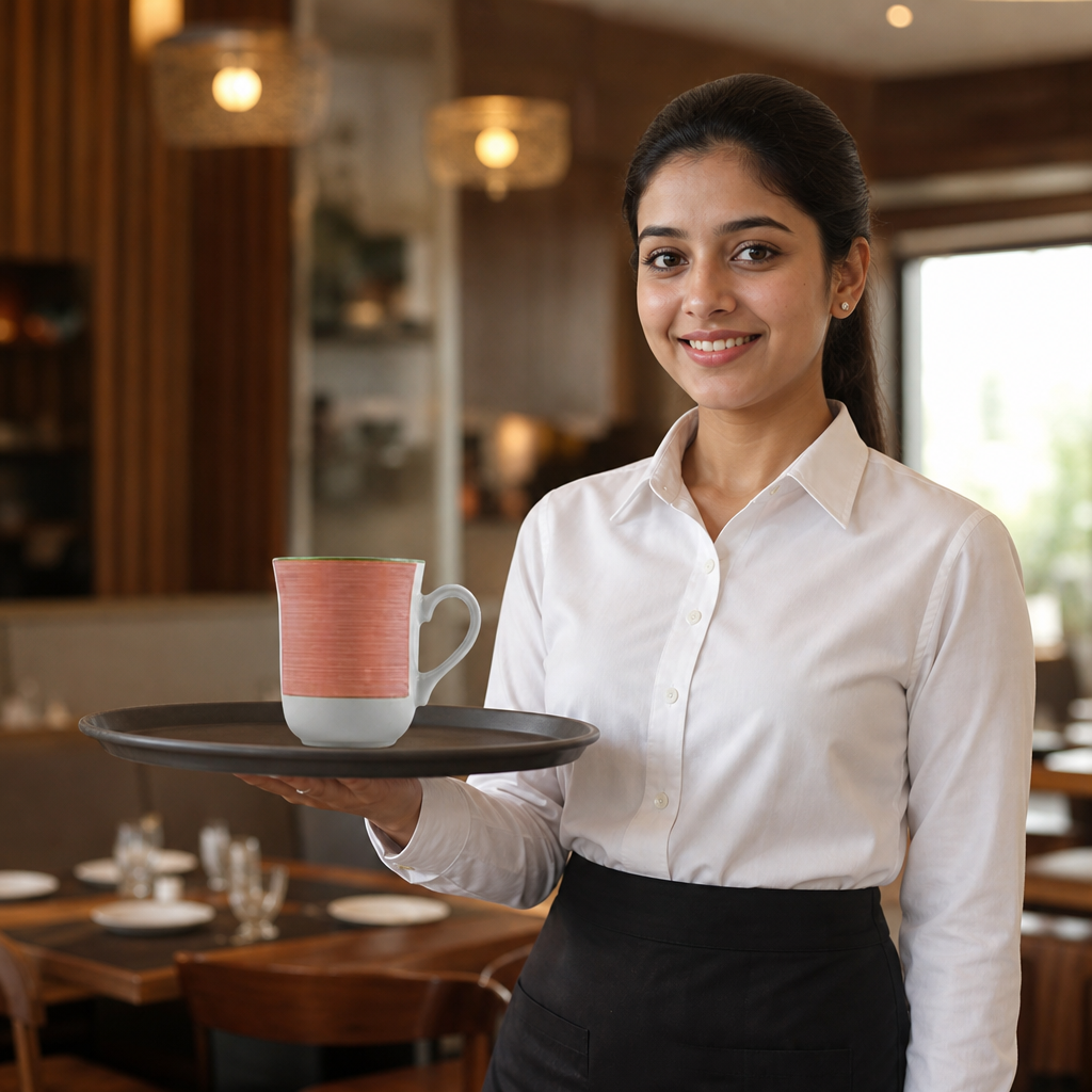 Alumina Club Mug 285ml Pink Vitrified Ceramic for Cafés (Pack of 36)
