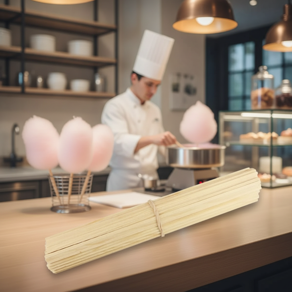 Wooden Candy Floss Sticks 280mm for Events & Parties (Pack of 100)