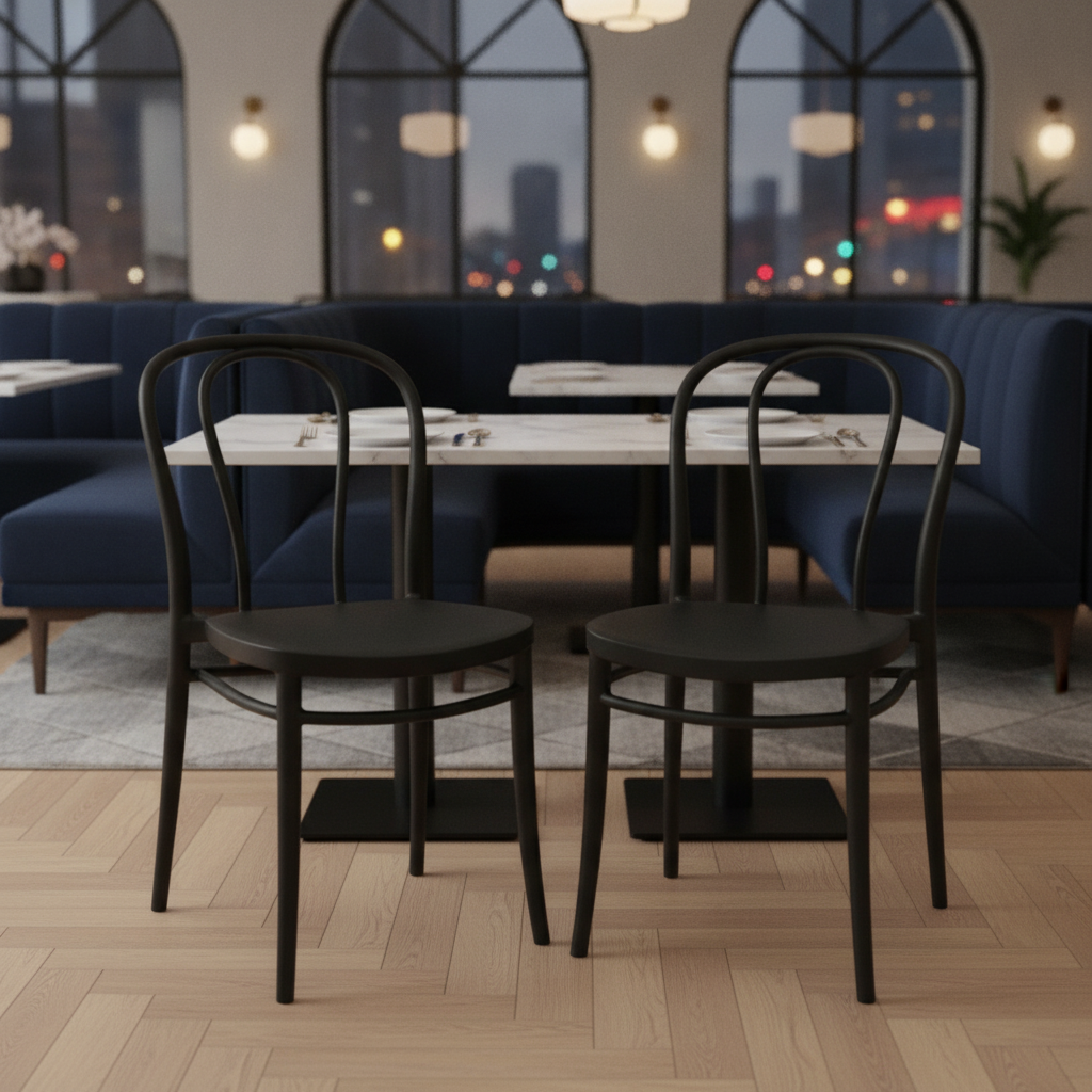Polypropylene Black Side Chair 850mm for Hospitality & Workspaces (Pack of 2)