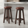 Rubber Wood High Stool with Bison Espresso Seat 760x335mm for Dining Spaces (Pack of 2)