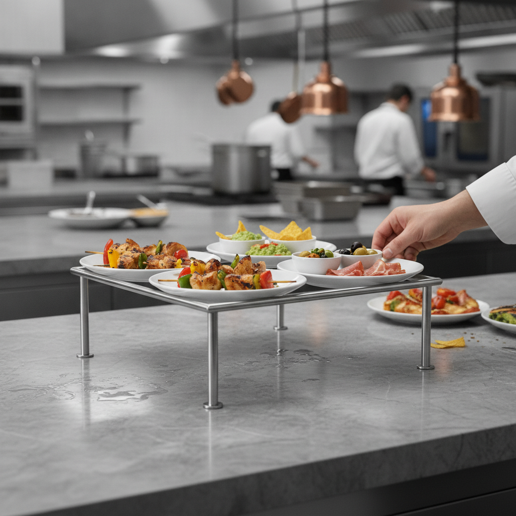 Stainless Steel Square Riser 355x355mm for Foodservice Presentation