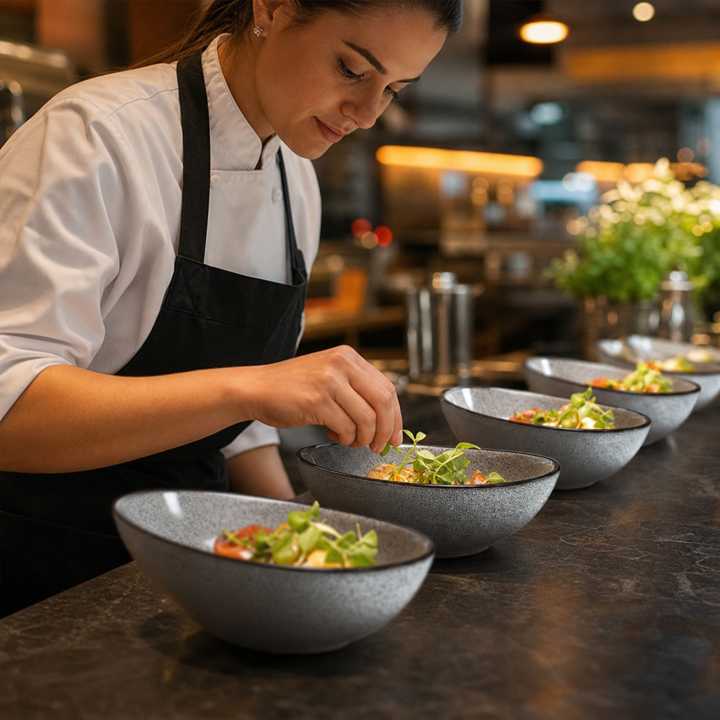 Porcelain Sloping Bowls 170ml for Buffets & Table Settings