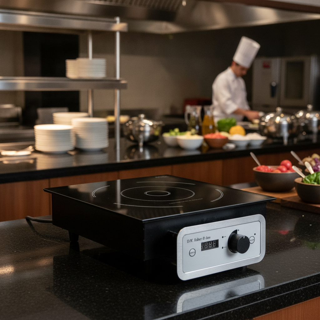 Metal Induction Range Cooker 343mm for Buffet Service