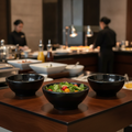 Melamine Black Round Bowl 130mm for Buffet Service