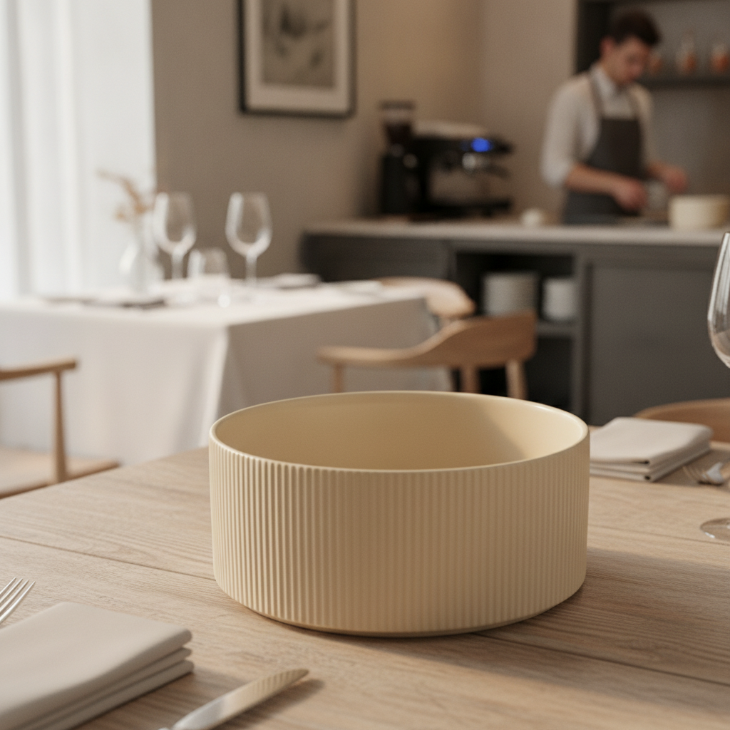 Porcelain Bowl 2.5L in Sand for Catering & Hospitality