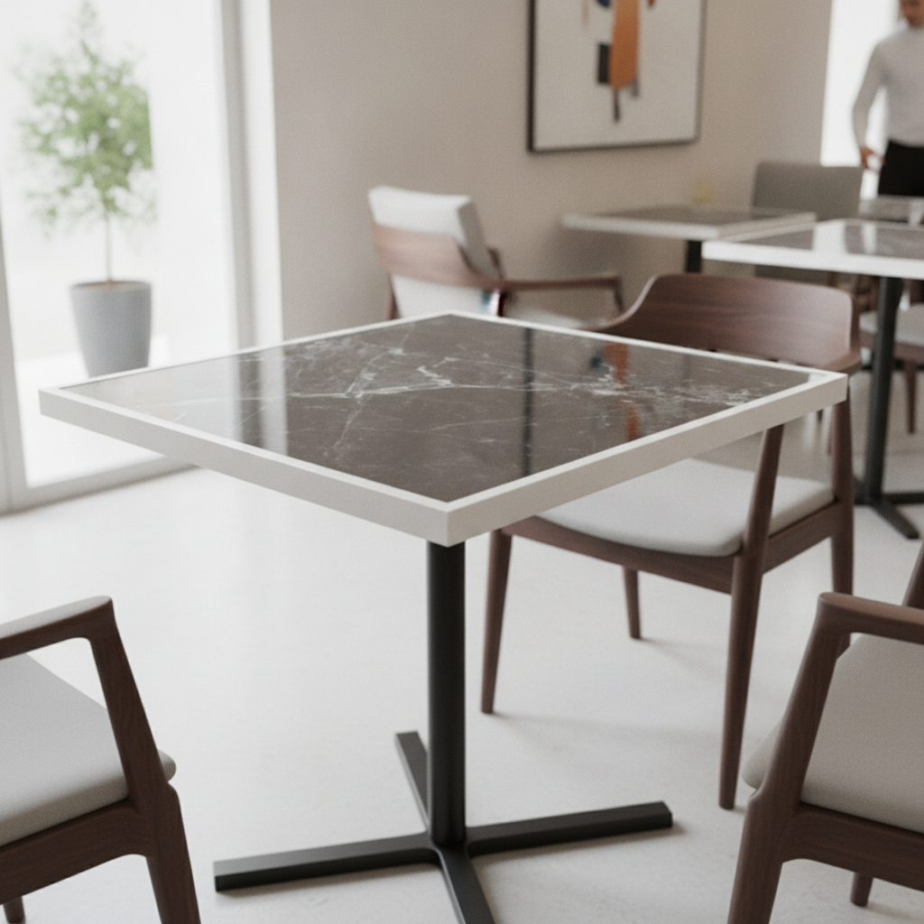 Tempered Glass Square Table Top 700mm for Restaurants & Cafés