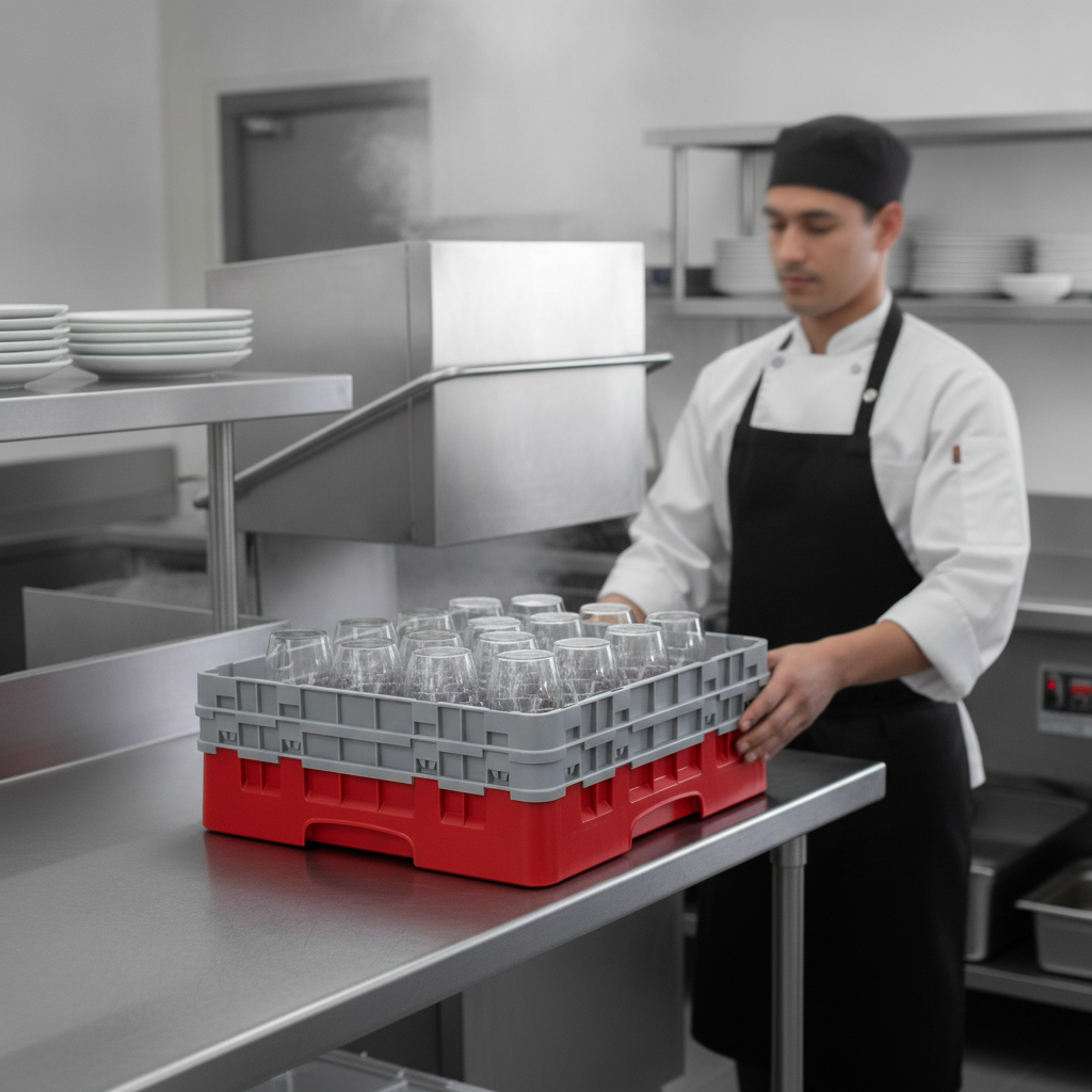 Polypropylene Red Camrack 20 Compartment Rack for Safe Transport