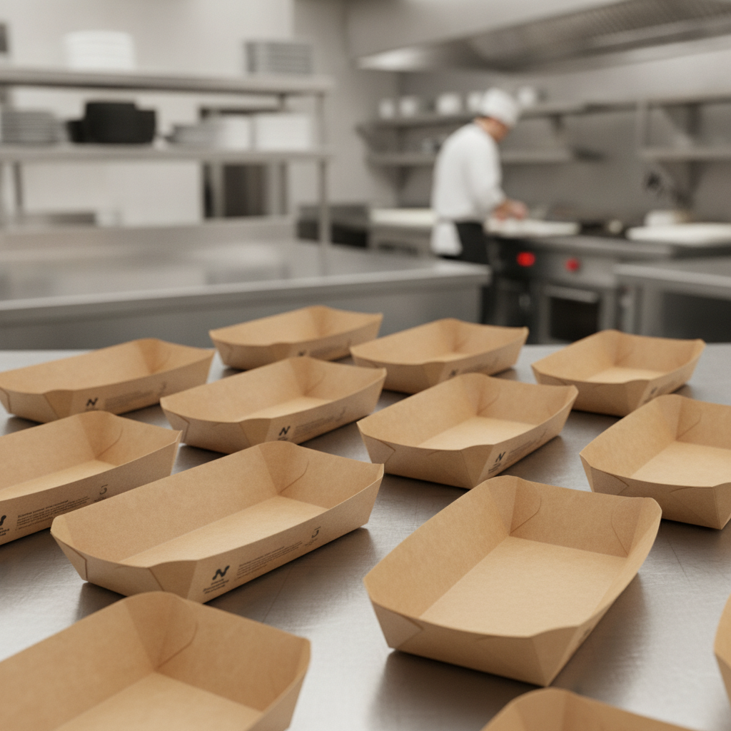 Paperboard Rectangular Trays 8"x5" for Takeaway Use (Pack of 400)