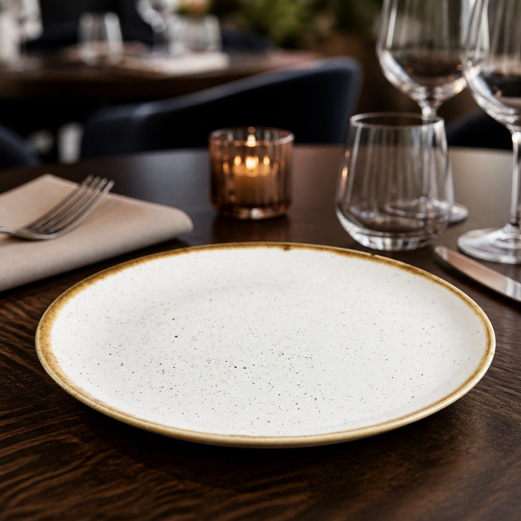 Stonecast Round Dishes in Barley White 185mm for Elegant Dining
