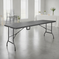 Powder Coated Steel Rattan Rectangular Folding Table 6ft for Events