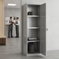 Grey Clothing and Equipment Locker with Galvanised Shelves for Staff Rooms