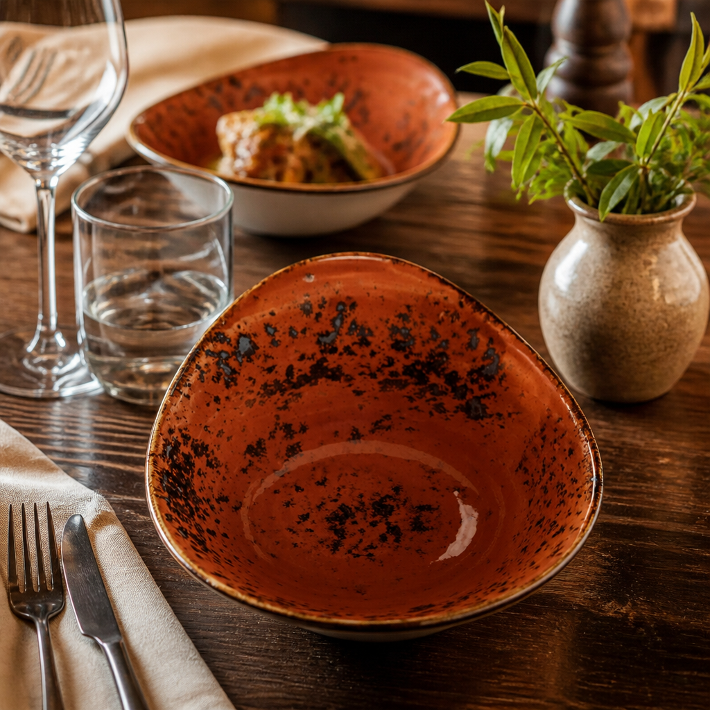 Terracotta Freestyle Bowls 180mm for Casual Dining - Pack of 12