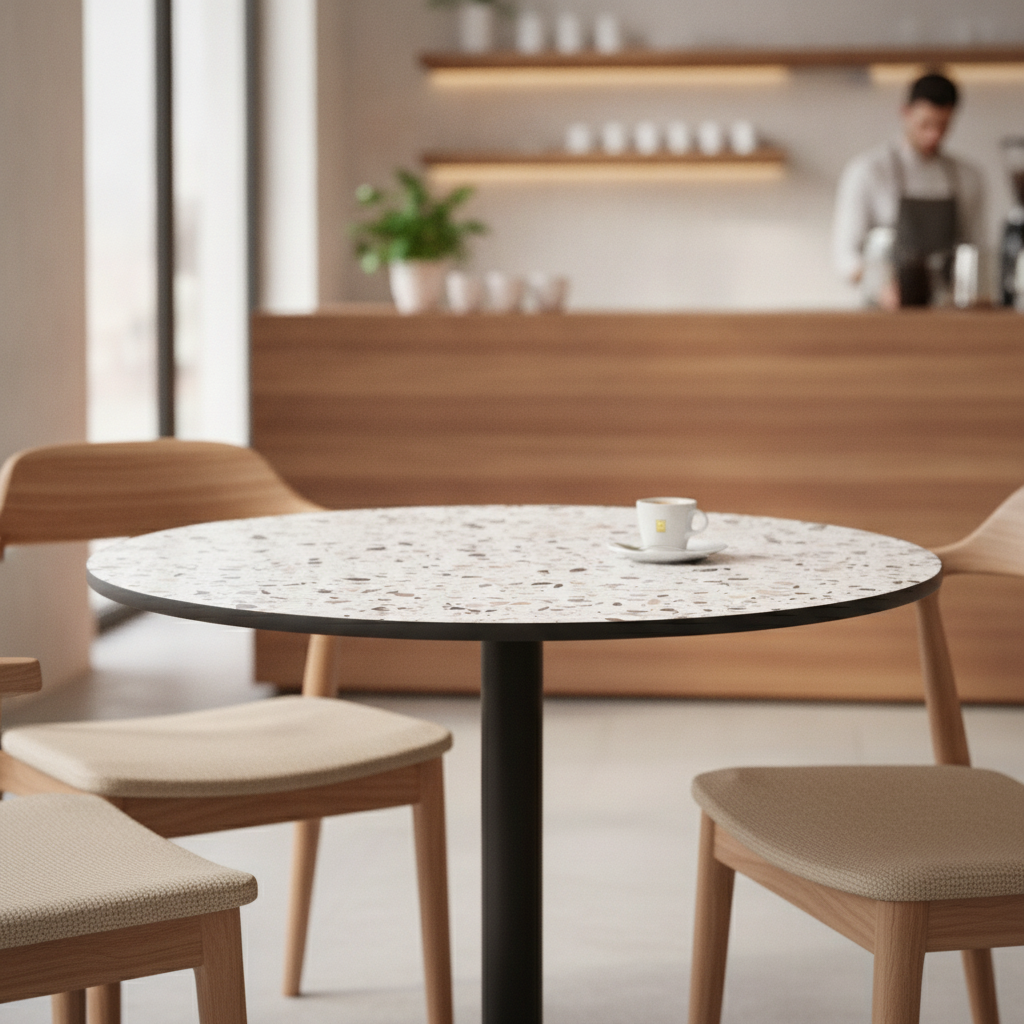 Laminate Mixed Terrazzo Table Top 600mm for Hospitality (Pack of 1)