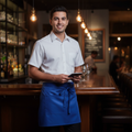 Polycotton Royal Blue Waist Apron for Busy Service Staff