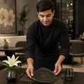 Plates Iron 311mm Black Vitrified Ceramic for Dining (Pack of 6)