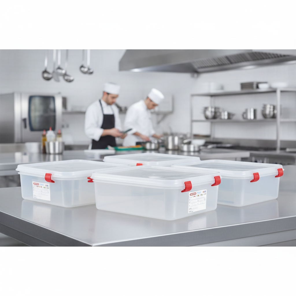 Polypropylene 1/2 Gastronorm Food Container 6.5L for Professional Kitchens (Pack of 4)