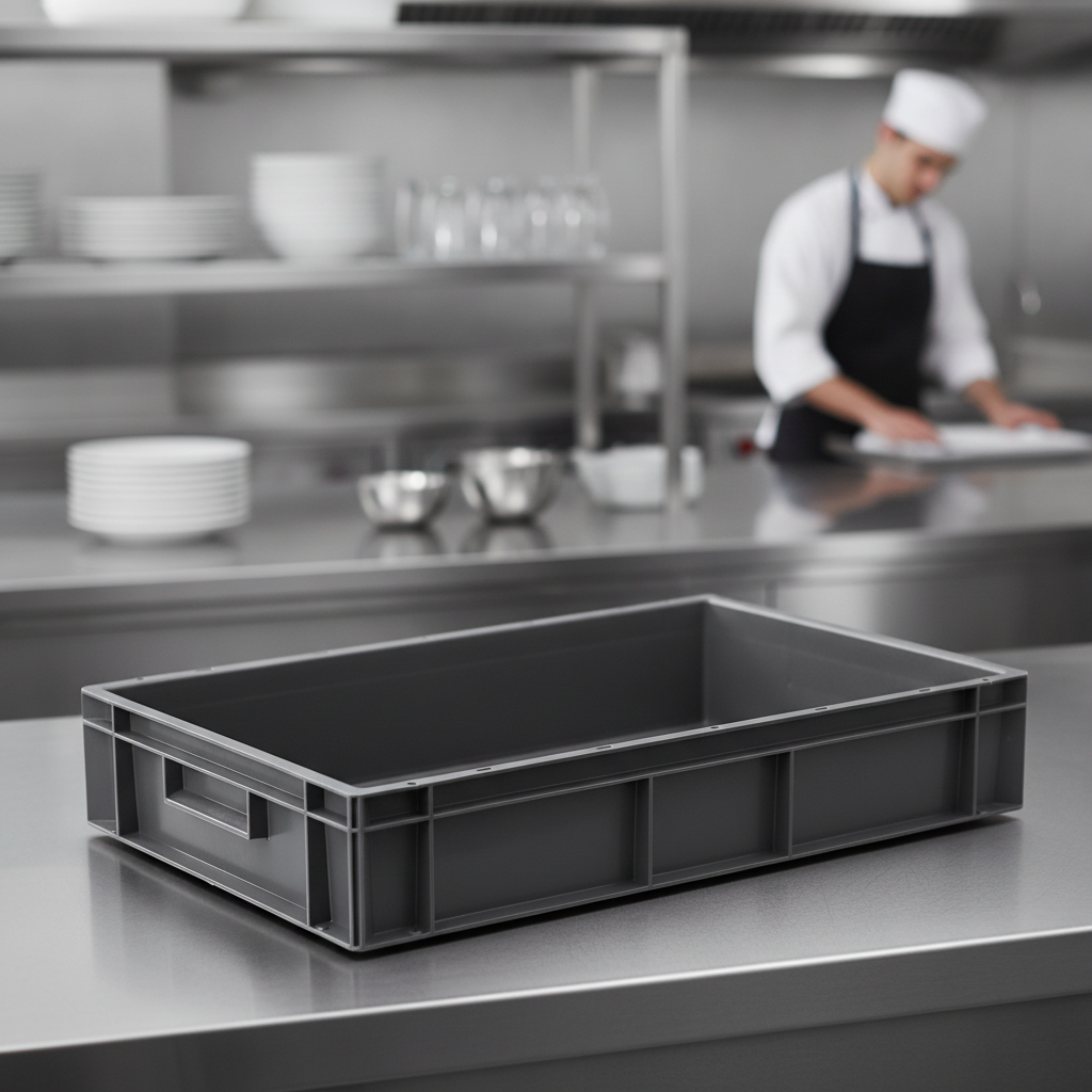 Polypropylene Grey Stacking Container 21L for Food Storage