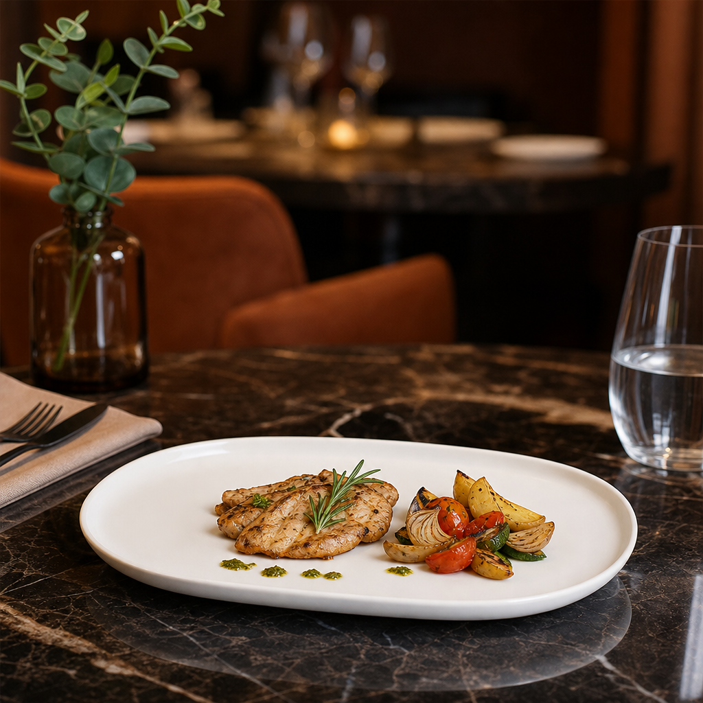 Oval Plates 225mm Porcelain for Elegant Dining (Pack of 12)