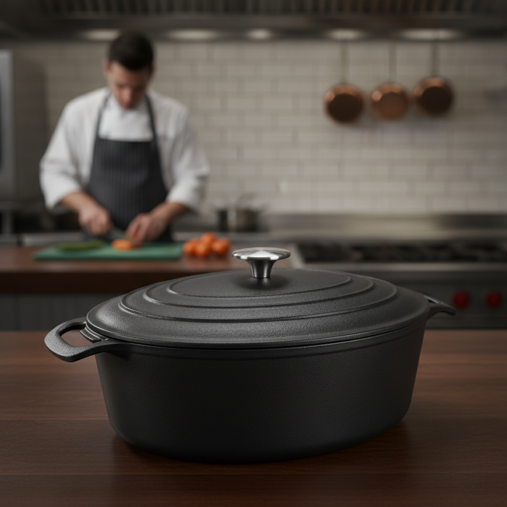 Cast Iron Oval Casserole Dish 6L for Family Meals