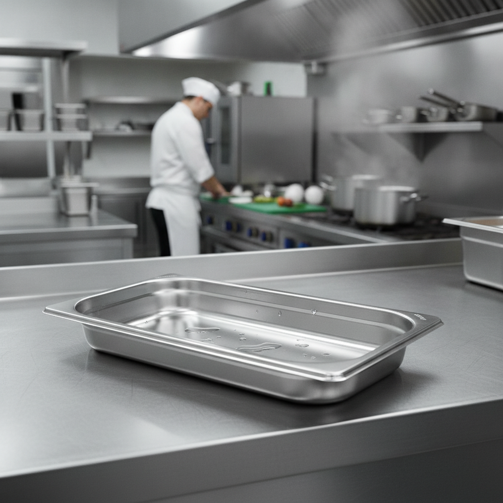 201 Stainless Steel 1/3 Gastronorm Tray 40mm for Commercial Use