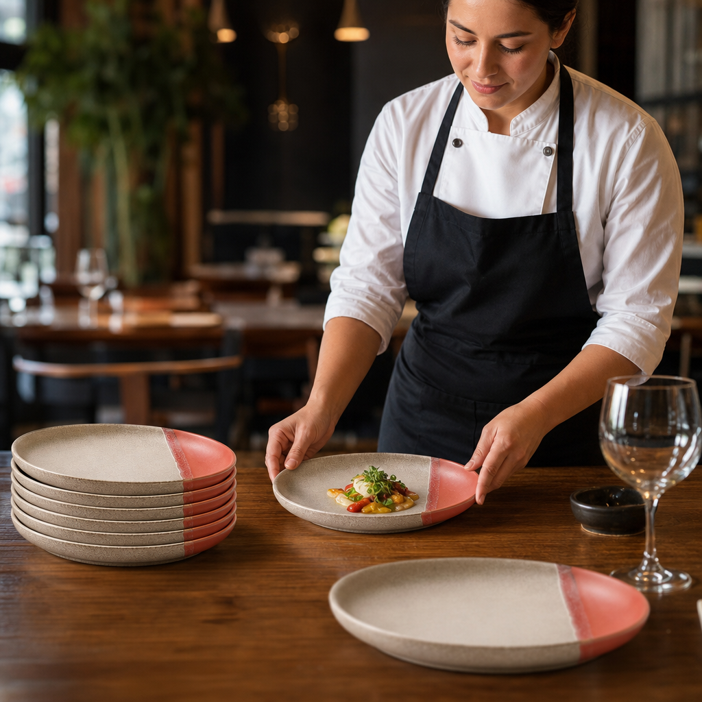 Plates 150mm Coral Stoneware for Vibrant Table Settings (Pack of 6)
