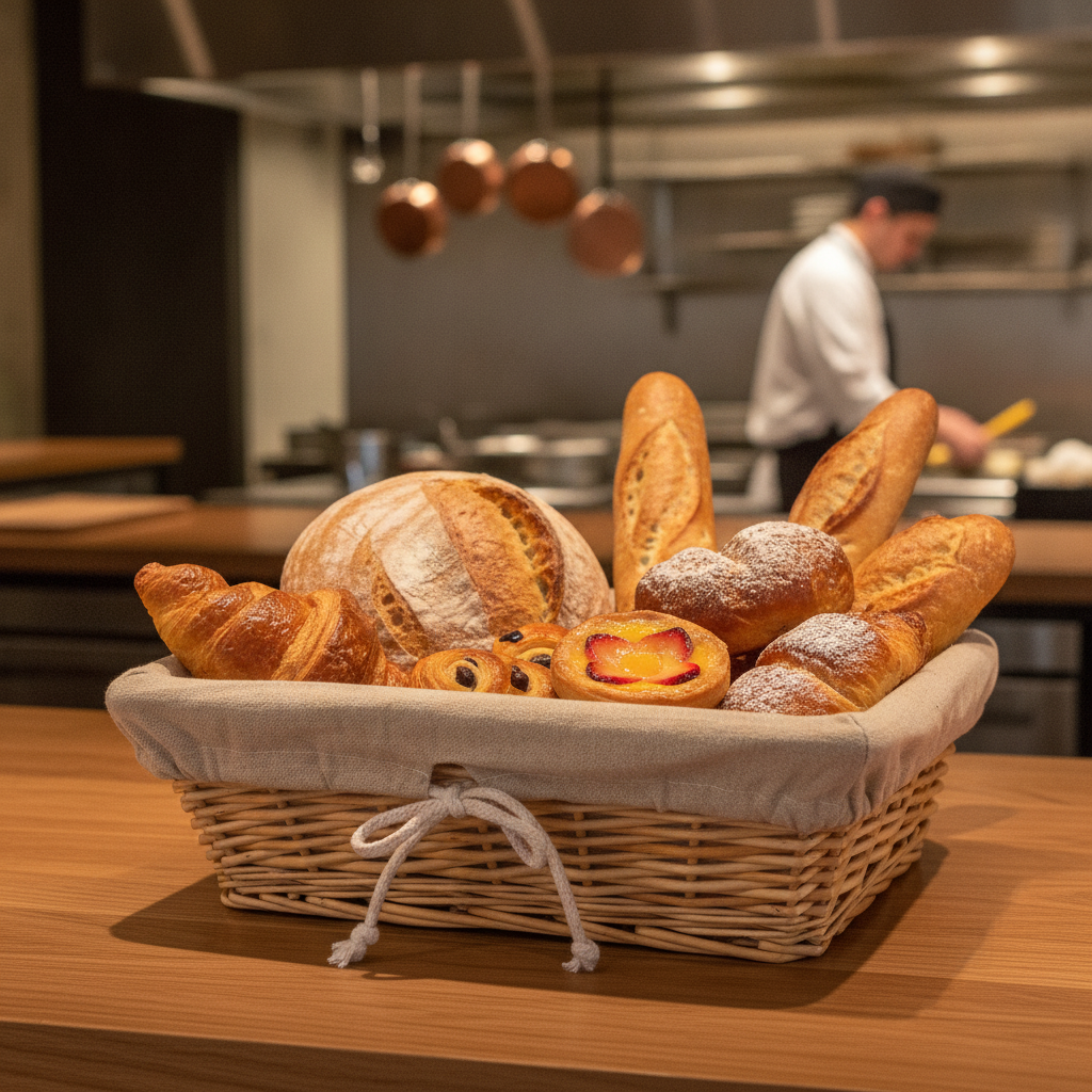 Wicker Rectangular Basket 315x230mm for Displaying Bread and Pastries