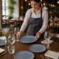 Coupe Plates Blue Slate for Rustic Dining (Pack of 12)