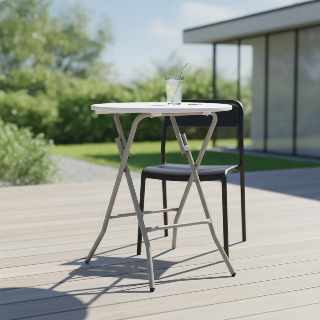 High-Density Polyethylene Round Folding Table 600mm for Outdoor Use