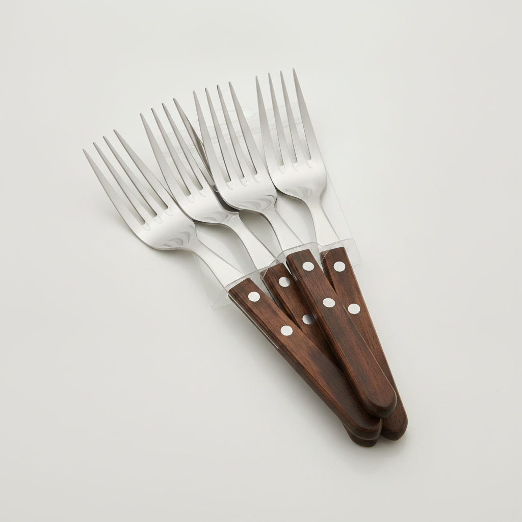 18/0 Stainless Steel Steak Forks for Restaurants & Steakhouses (Pack of 6)