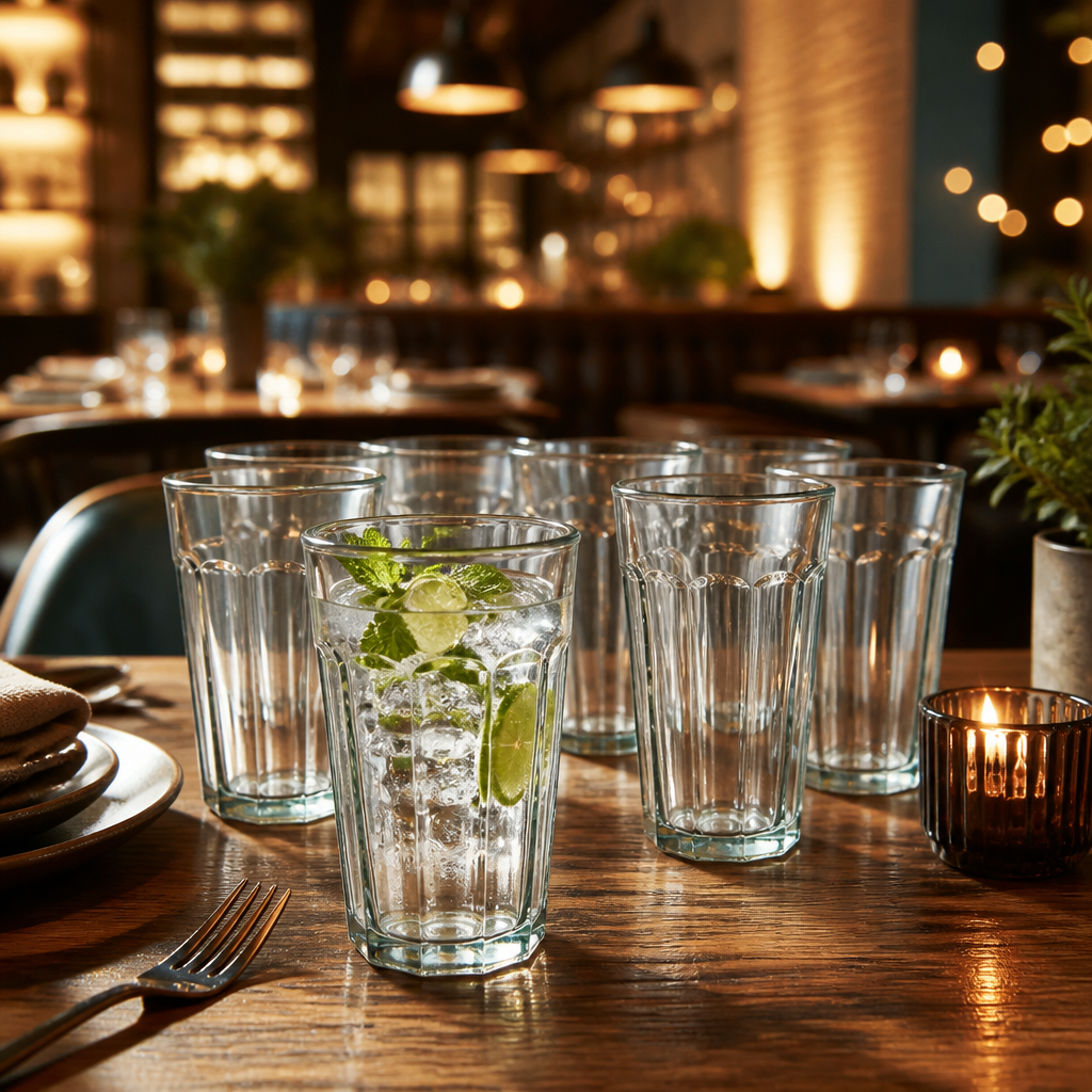 Recycled Glass Tumblers 500ml for Bars & Restaurants (Pack of 6)