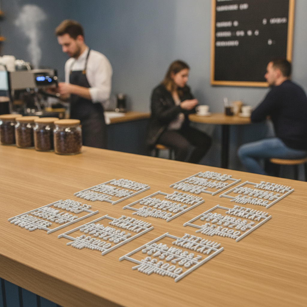 White Plastic Peg Board Lettering 20mm for Cafés & Pubs (Pack of 6)