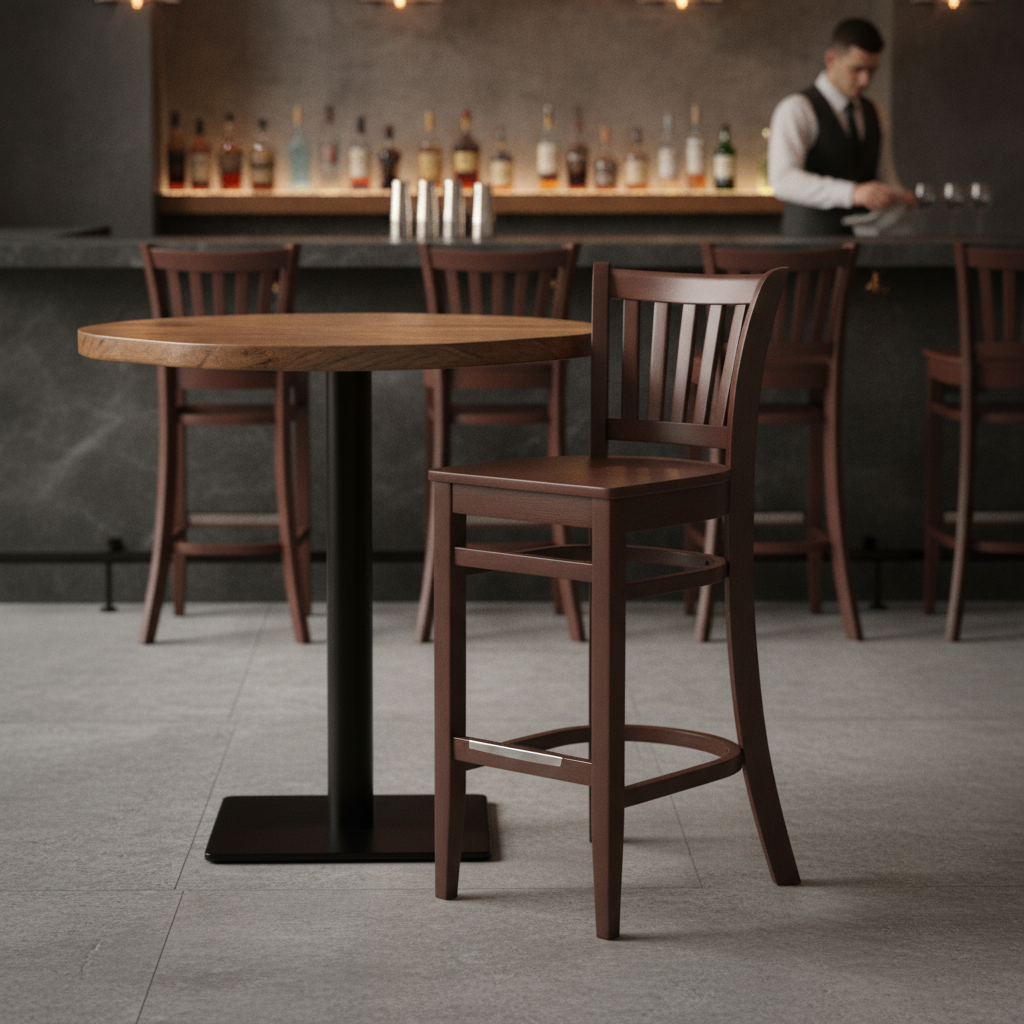 Rubber Wood Bar Chair 1010x410mm for Poseur Tables & Bars