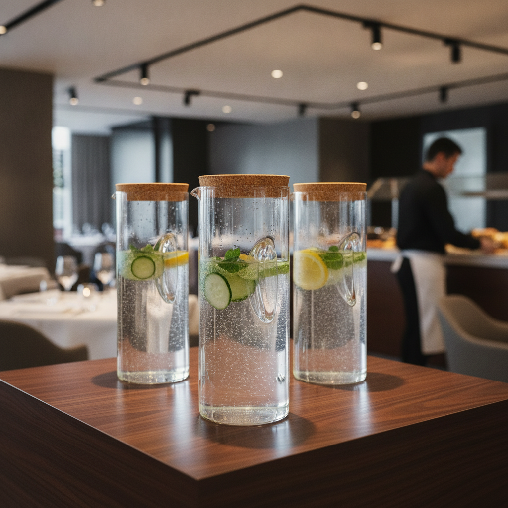 Glass Jar with Cork Lid 1.8L for Buffet Stations