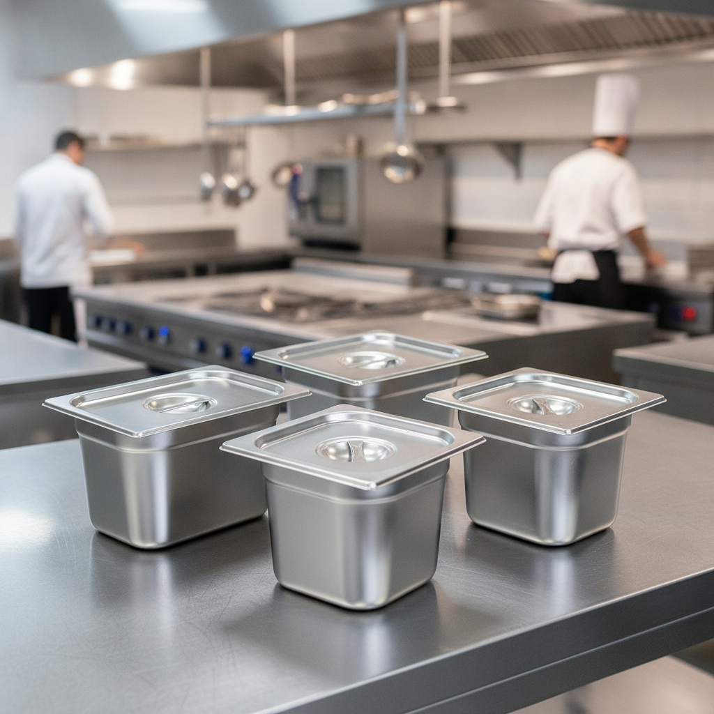 Stainless Steel 1/3 Gastronorm Tray Set for Commercial Kitchens (Pack of 3)